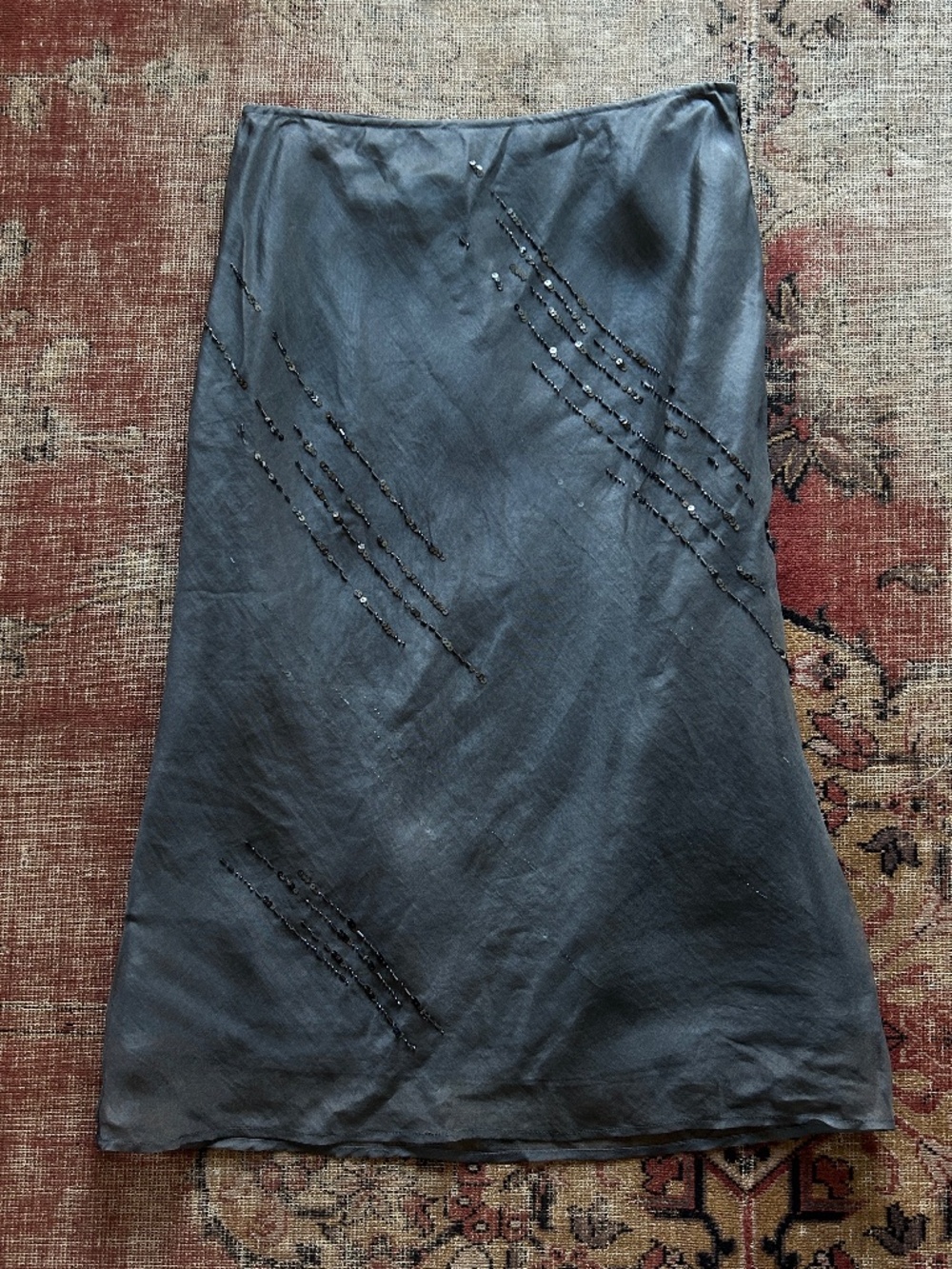 Vintage 90's 100% Silk Midi Skirt